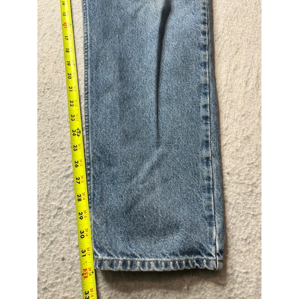 Carhartt Mens Denim Jeans Light Wash Straight Fit Workwear Size 32x32 vintage - Picture 8 of 8